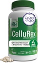 Health Thru Nutrition CoQ10 Plus PQQ og rød spinat Buddy 124; Cellurex Buddy 124; Cellulær Optimizer for Brain Circulation Energy og Mitochondria Function Support Buddy 124; Certified Vegan Buddy 124; Non- GMO (pakke med 60)