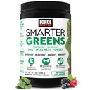 Force Factor Smarter Green Daily Wellness Powder, Green Superfood Powder til støtte Gut Health, Bloating, og fordøjelse, med 40 + Superfoods, 125 Millioner CFU af Probiotika, Unflavored, 30 Serveringer