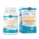 Nordic Naturals Ultimate Omega in Fish Gelatine, Lemon Flavor - 60 Soft Gels - 1280 mg Omega-3 - Højpotens Fish Oil Supplement - EPA & DHA - fremmer hjerne & hjerte sundhed - non-GMO - 30 Serveringer