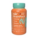 Brainiac Kids Daily BrainPack Gummies, Understøtter Brain Health med Omega 3 DHA EPA DPA, Cholin, B6 & B12 og Lutein for Eye Health med immunforsvar, Citrus Berry Flavor, 90 ct