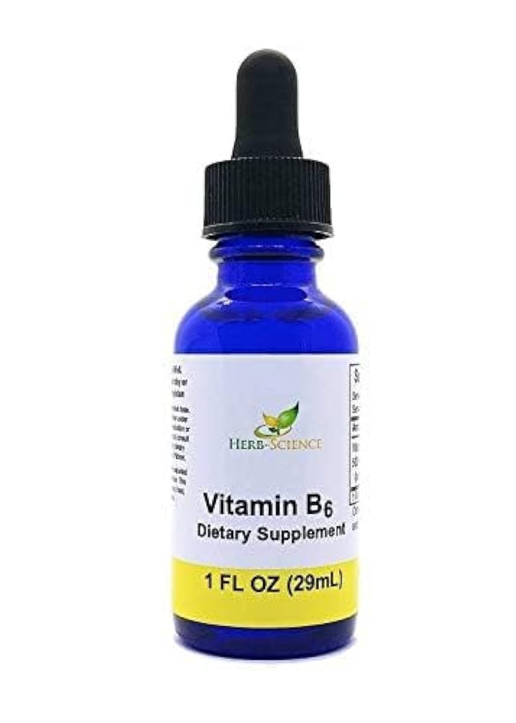 Flydende vitamin B6 dråber - Pyridoxine Uddrag Kosttilskud til Support Brain Funktion, Immunitet, Nervesystemet, Heart Health, Metabolisme - 500% DV, 36 Servere pr flaske - 1 fl. oz.