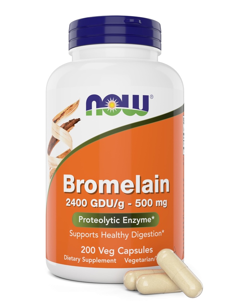 Nu bromelain 500 mg, 200 Veg kapsler - Natural Ananas, Proteolytic Enzyme Supplement, 2400 GDU