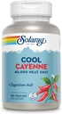 SOLARAY Cool Cayenne Pepper 40.000 HU, Cayenne Pepper Kapsler, fordøjelsesstøtte, Bio- Cool Process, Lab Verified, 60-Day Money- Tilbage garanti, 90 Servering, 180 VegCaps
