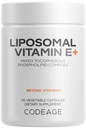 Kodeage Liposomal Vitamin E tillæg - Alle vitamin E tocopheroler - 3-måned Tilgang - Alpha tocopheroler, Beta, Gamma, og Delta - Liposomal blandet tocopheroler - Non-GMO phospholipid - 90 Kapsler