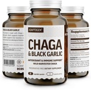 100% Real Wild Chaga Mushroom & Agged Black Hvidløg Powder Capsules - Antioxidant & immunsupport Supplement 124; Nordic Forest Chaga Mushrooms with Black Hvidløg Dex124; Ingen Fyldere Dex124; 1500mg Kapsler