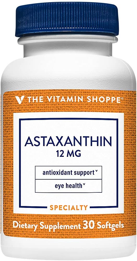 The Vitamin Shoppe Astaxanthin (Solasta) Branded Ingredient 12mg (30 Softgels)