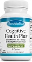 EuroMedica Cognitive Health Plus - Healthy Brain Supplement to Support Focus & Memory - Non-GMO & Vegan Supplement with Greek Mountain Tea & Botanicals - 30 Capsules (30 Servings)