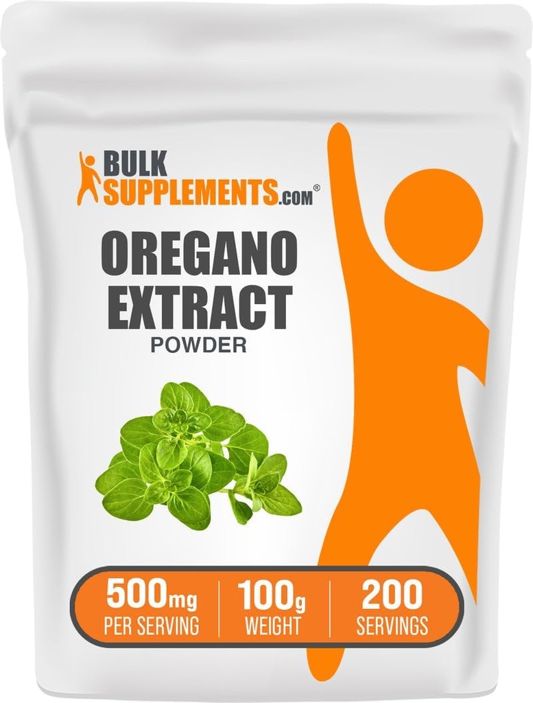 BulkSupplements.com Oregano Extract Powder - Herbal Extract Supplement, fra Oregano Herb - Gluten Free, 500mg per Serving, 100g (3,5 oz) (Pack of 1)