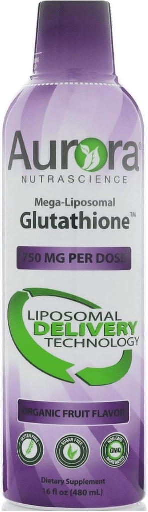 Aurora Mega- Liposomal Glutathion - 750 MG - Frugt (16 Fluid Ounces)