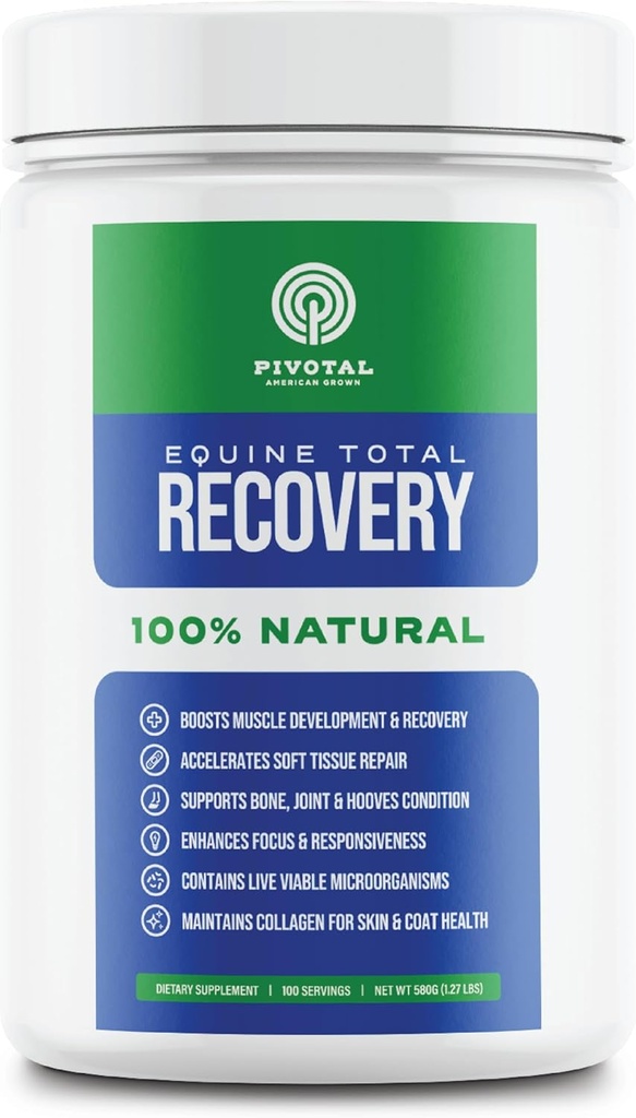 Equine Total Recovery Horse Supplement - 9 Equine Amino Acids Plus Probiotika til heste -100% Naturlig - Ingen tilsat sukker, No Soy, Ingen Fillers - Horse fælles Support Supplement (100 Servere)