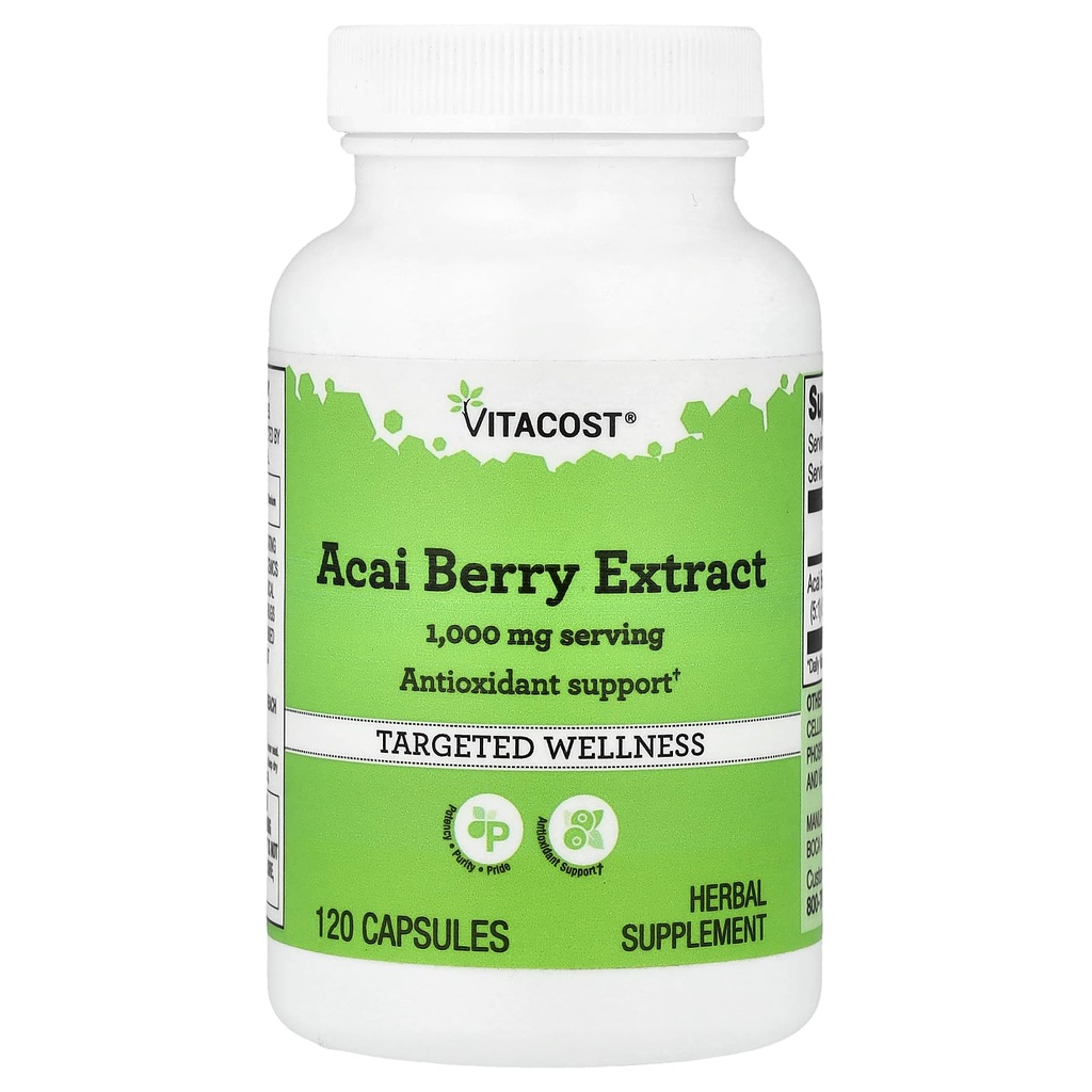 Vitacost Acai Berry Extract - 1000 mg per Servering - 120 kapsler