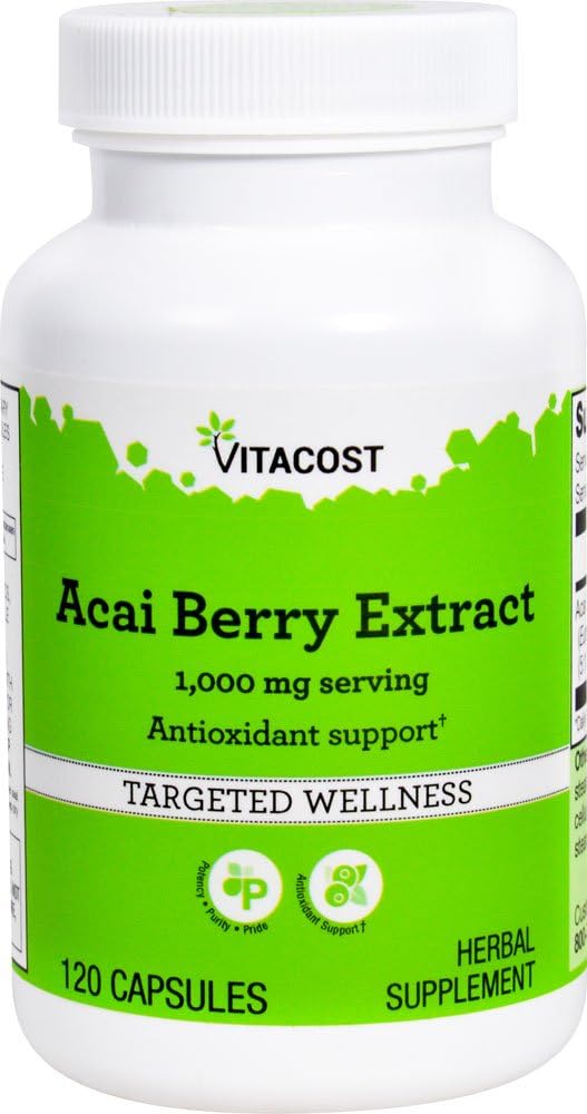 Vitacost Acai Berry Extract - 1000 mg per Servering - 120 kapsler