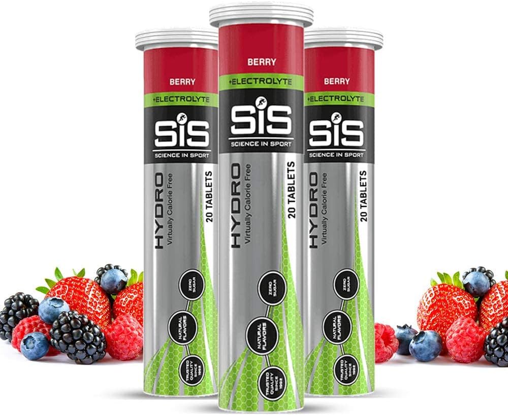 SIS Electrolyte Tablets for Hydration, Keto Performance Electrolyte Drink for Enhanced Hydrating, Endurance Tabs for Running, Cykling, Triathlon, Vegan, Gluten Free - Berry - 20 Tablets - 3 Pack