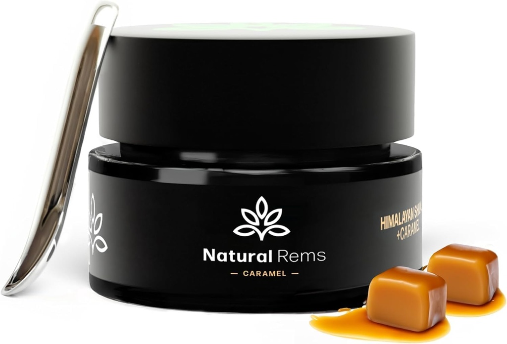 Naturlige Rems Caramael Flavored Organic Shilajit - Pure Himalayan Organic - Pure Fulvic Acid Supplement - Shilajit Energy and Focus Supplement - Holistiske sundhed kosttilskud...