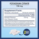 Kalium Citrate 730mg tillæg, understøtter Nyre funktion & sund muskel - 120 Vegetabilske kapsler