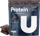 UCAN Energy + Plant Protein Powder - Vegan Plant Based Protein 20g Pea Protein med Aminosyrer EAA & BCCA - Keto Protein Powder - Ingen tilsat sukker, Gluten- Free - Chokolade -12 Serveringer