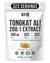 WHYZ Tongkat Ali Powder 113g, Pure Longjack 200: 1 Extract Eurycoma Longifolia Supplement Pulver til øget fysisk ydeevne og velvære, Longjack Tongkat Ali for mænd og kvinder, 323 Servering