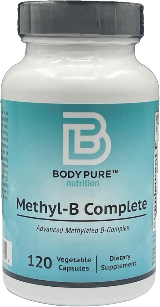 Body Pure Metyl- B Complete - Essential Methyllerede B Vitaminer til energiproduktion og samlet sundhed 120- Kapsler