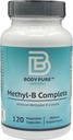 Body Pure Metyl- B Complete - Essential Methyllerede B Vitaminer til energiproduktion og samlet sundhed 120- Kapsler