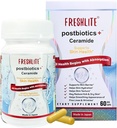 FRESHLITE Japansk Clear Skin Ceramide Supplement - Plantbaseret Ceramide & Postbiotika til Hydration, Barriere & Elasticitet - Hjælper Reducere Acne & Irritation - Non- GMO, Gluten- fri, 60 Veganske kapsler