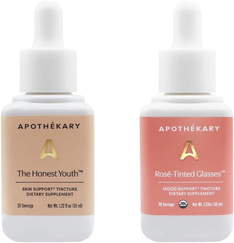 Apothékary Beauty Duo, Herbal Supplement Bundle, Rose tonede glasser og den ærligste ungdom