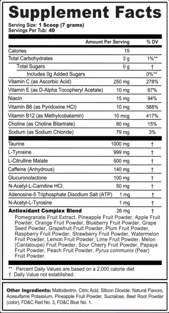 G Fuel Energy Drink Powder, Pre Workout Koffein Mix for Gaming, Sugar Free Focus Amino, Vitamin + Antioxidanter, 9.9oz (Citrus Green Tea, 40 Servere)
