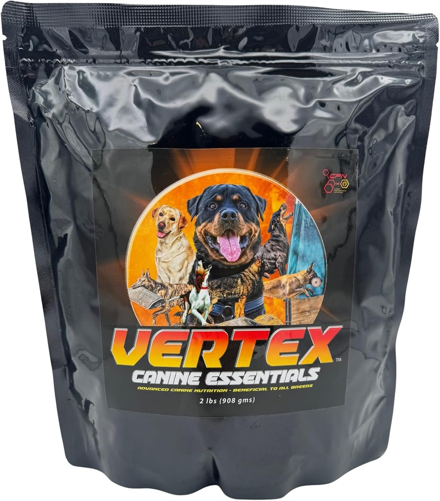 Vertex High- Performance Dog Supplement - Forfordøjet lever, Whey & Egg Protein - Understøtter muskler, recovery, fertilitet, fordøjelse & mælkeproduktion - Ideel til arbejde, avl og aktive hunde - 2 LBS