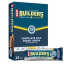 CLIF BUILDERS + Koffein Protein Bars - Chokolade Chip Cookie Pough Flavor - 20g Plantebaseret Protein - Gluten Free - Non-GMO - Lav Glycemisk - Ingen kunstige sødestoffer - 2.4 oz. (12 Pack)