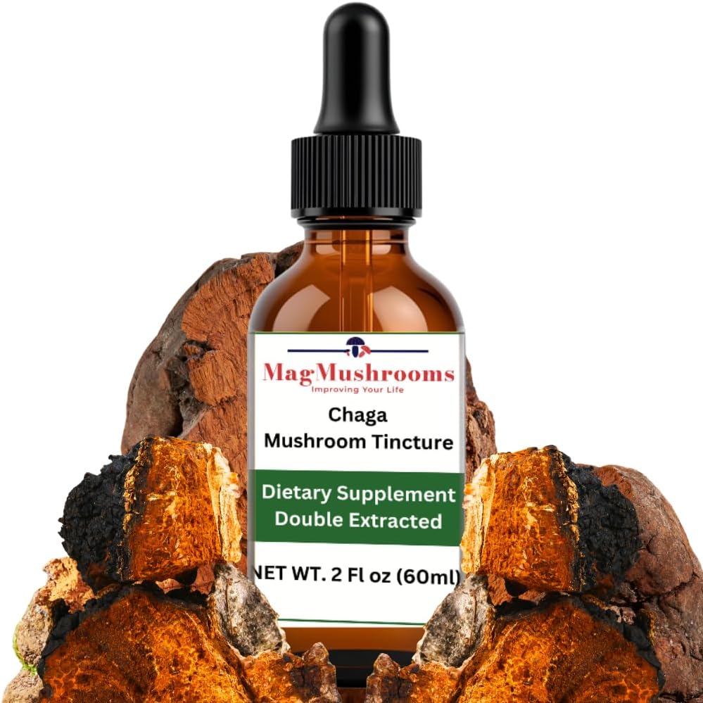 MagMushroom Chaga Mushroom Extract Flydende tinktur, Dagligt tillæg, Dobbelt Udtrukket for maksimal Potency, 2 Fl. oz., 60 Daglige doser