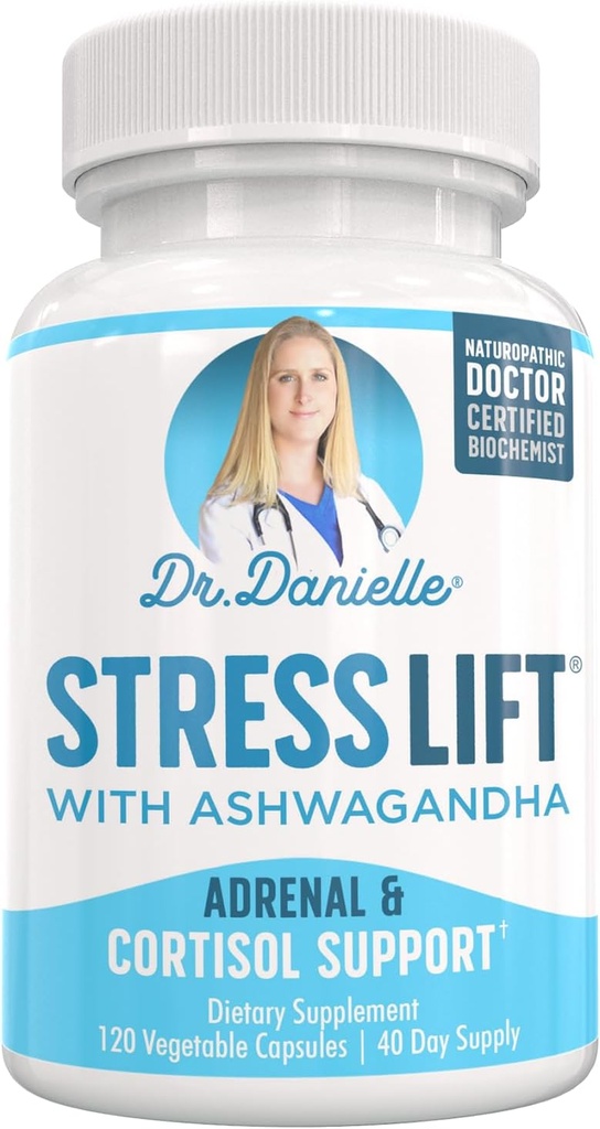 Stress Lift Budd124; Bedste Ashwagandha tillæg - 5 i 1 Organic Stress Relief, Adrenal Support, Joy, Mood & Thyroid Support Budd124; Slap af sindet, Boost Mood, Relieve Stress 120 Veganske kapsler