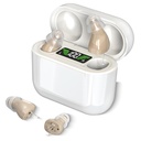 Hearing Aids med Long- Lasting Charging Case, Usynlige Hearing Aids for seniorer med Smart Noise Cancelation, Completely- In- Canal Hearing Aid Devices, Easy Control (Beige)