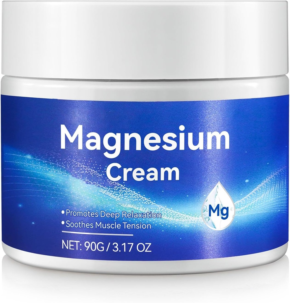 Magnesiumlotion - topisk Magnesiumolie til foder med E-vitamin - Organics Magnesium Body Butter til fremme af dyb afslapning, lindrer muskelspænding, forbedrer det samlede velvære