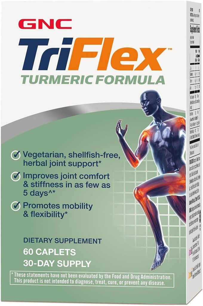GNC TriFlex gurkemeje formel, forbedrer fælles komfort og Stiffness, fremmer mobilitet og fleksibilitet, 60 kapsler