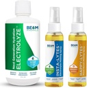 Beam Minerals Electrolyte Imbalance Solution Electrolyze and Insta- Lytes Natural Liquid Electrolytes 2oz and Happy- Lytes Fulvic Electrolyte Misting Spray 2oz