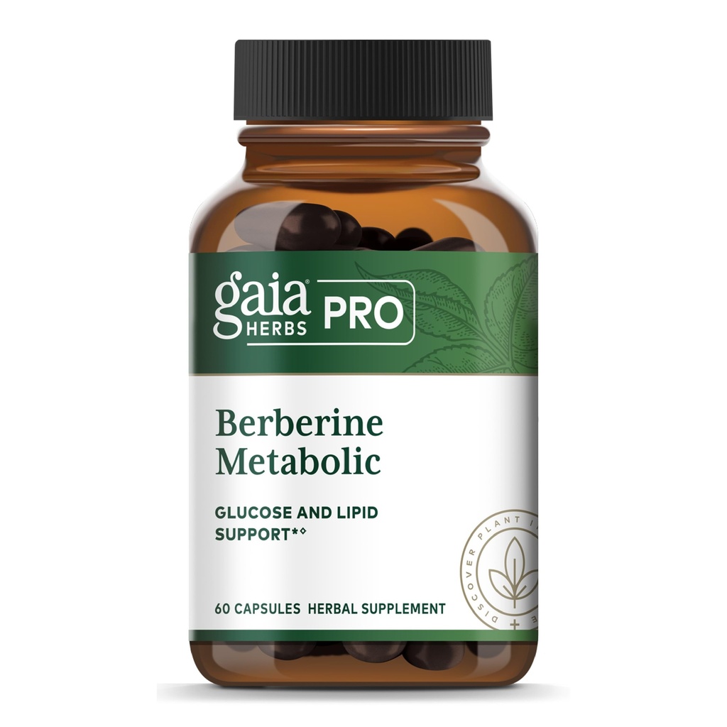 GAIA HERBS PRO Berberine Metabolic - Supplement Supplement with Berberine HCI - Vegan, Gluten-Free, Soy-Free - 60 Capsules (60 Servings)