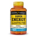MASON NATURAL Super Energy, Lavet med Guarana, Panax Ginseng & Kola Nut for optimal ydeevne & energi, 30 dages forsyning