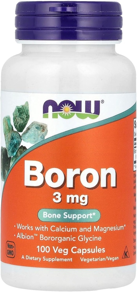 Nu fødevarer bor 3mg 100 Caps
