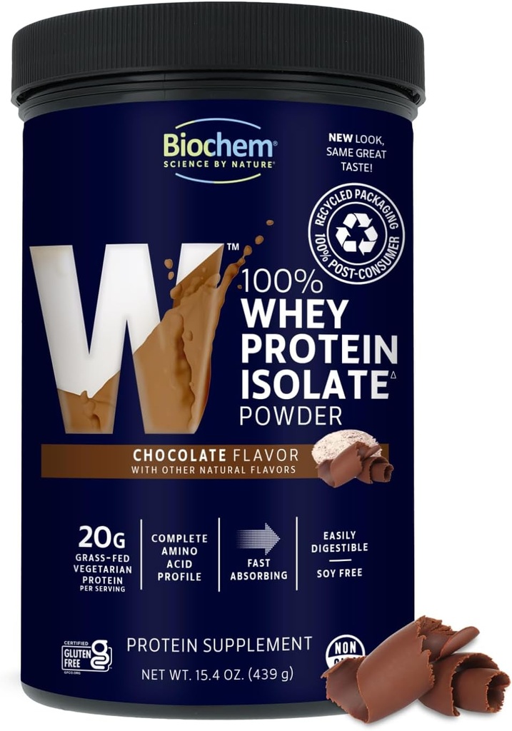 Biochem, Whey Protein Powder, 20g protein til støtte muskler og intense workouts, chokolade, 15,4 oz...