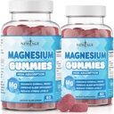 Magnesium Gummier - Calming Anti- Stress Gummies, Magnesium supplement til voksne og børn, Vegan, Gelatin- Free, Gluten- Free, Non- GMO, Lækker Natural Raspberry Flavor - 120 Greve - efter New Age