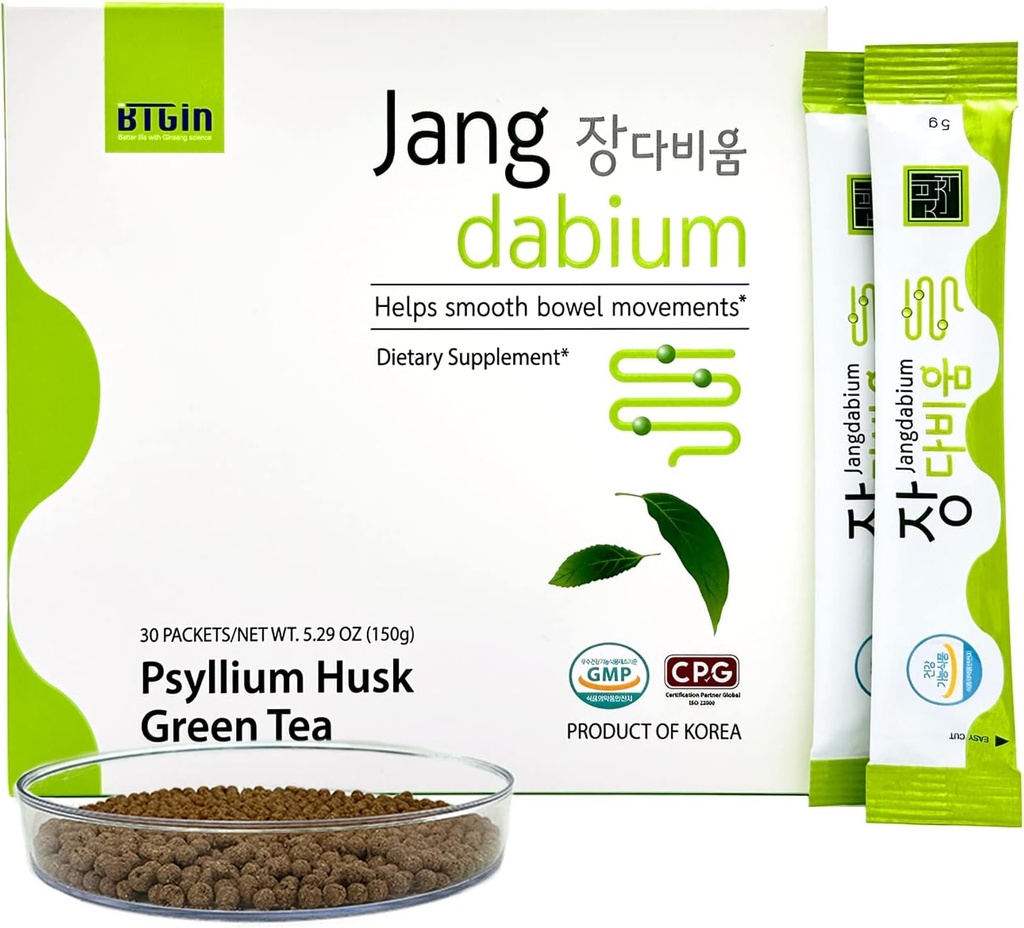 Psyllium Husk Fiber Fish Collagen All-in-One Supplement for Digestive Health, Colon Cleanse to Support Constipation Relief, Better Digestion, Jangdabium 30 Packets