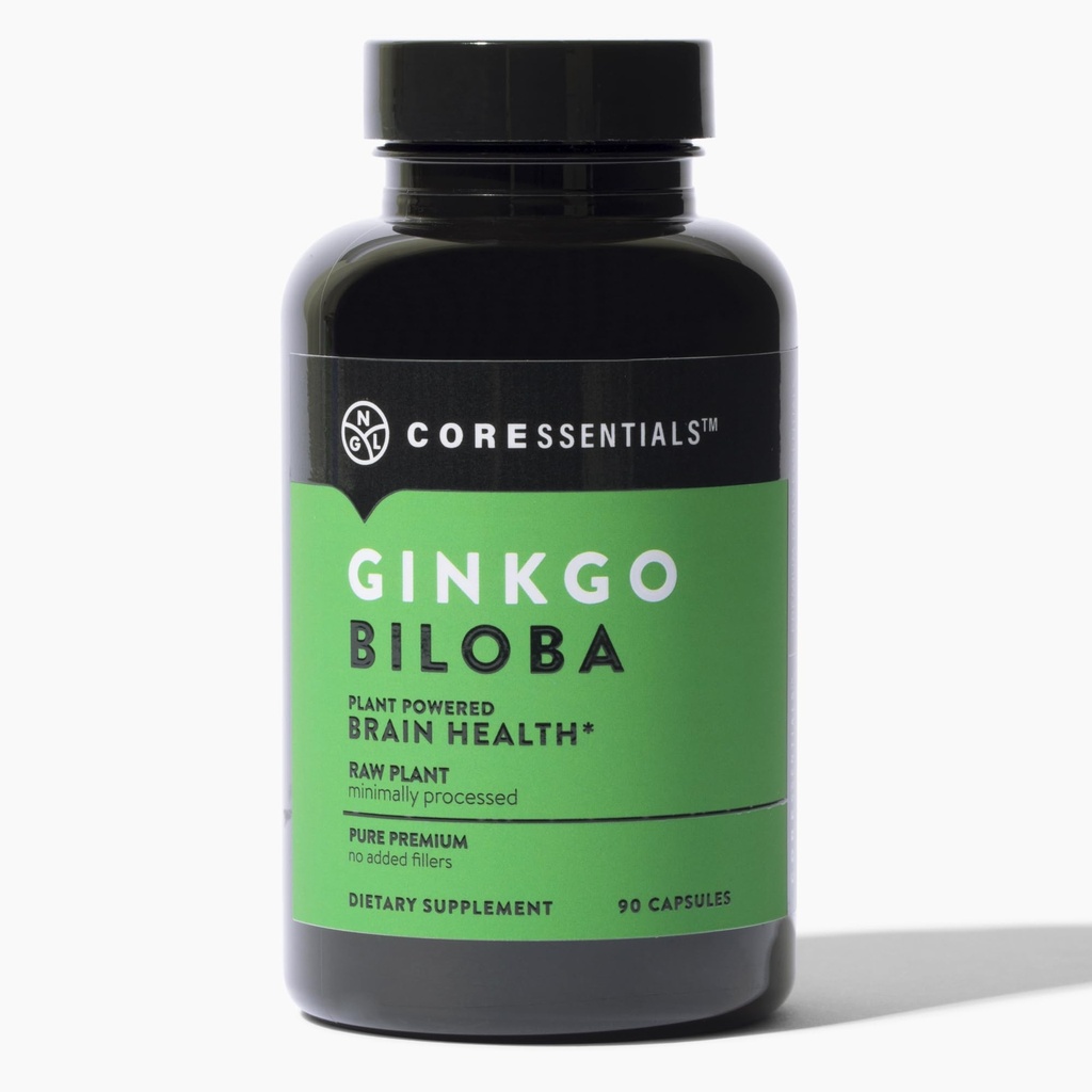 NGL Ginkgo Biloba - 90 kapsler, Plant- drevet Hjerne Health Supplement, Pure Premium Raw Plant Formel, Minimalt forarbejdet, Ingen Tilføjet Fyldere