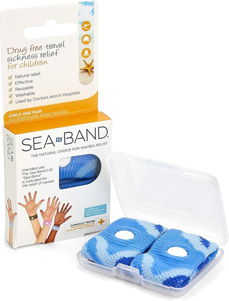 Sea- Band Acupressure Wrist Bands, 1 Barnepar (blå)