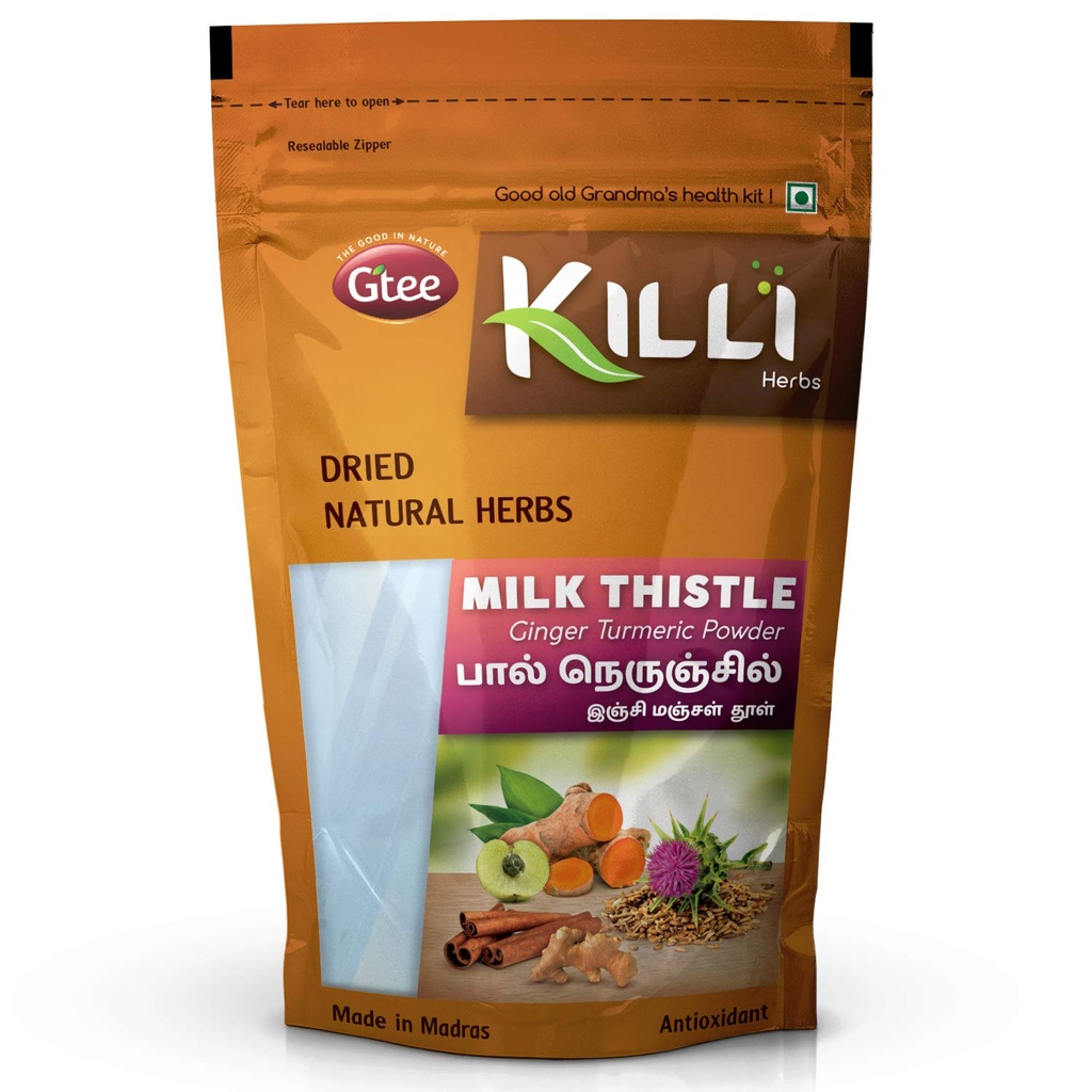 KILLI Milk Thistle Ginger gurkemeje kanel Amla pulver, 100g