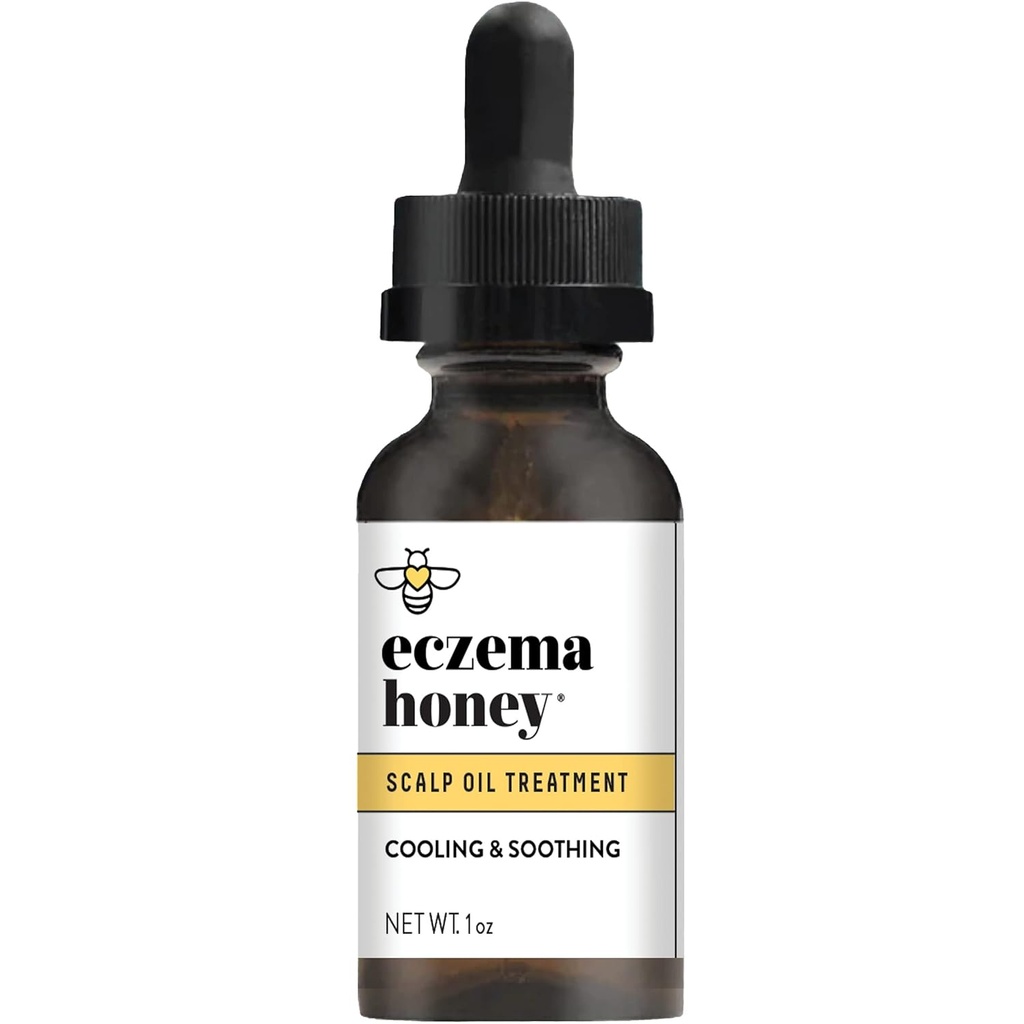 ECZEMA HONEY Lindrende Scalp Oil - Natural Honey Hair Oil & Scalp Care - Daglig Itchy Scalp Relief Serum - Tør Scalp Behandling Hjælper med psoriasis, Seborrheic Dermatitis, Dandruff & mere (1 Oz)