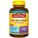 Natur Lavet hår hud og negle med Biotin 2500 mcg, Kosttilskud til sundt hår hud og negle Support, 120 Softels, 120 Day Supply