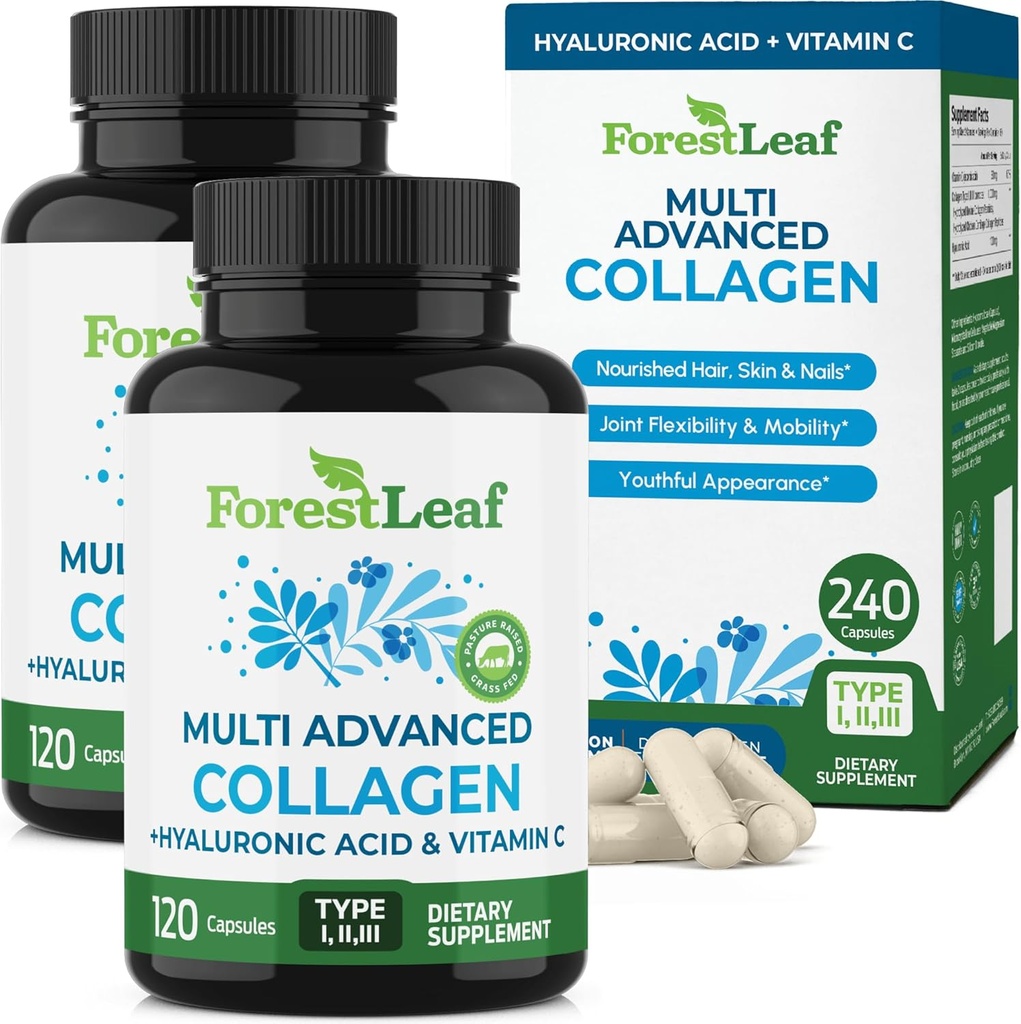 ForestLeaf Multi Collagen piller med Hyaluronsyre + C-vitamin