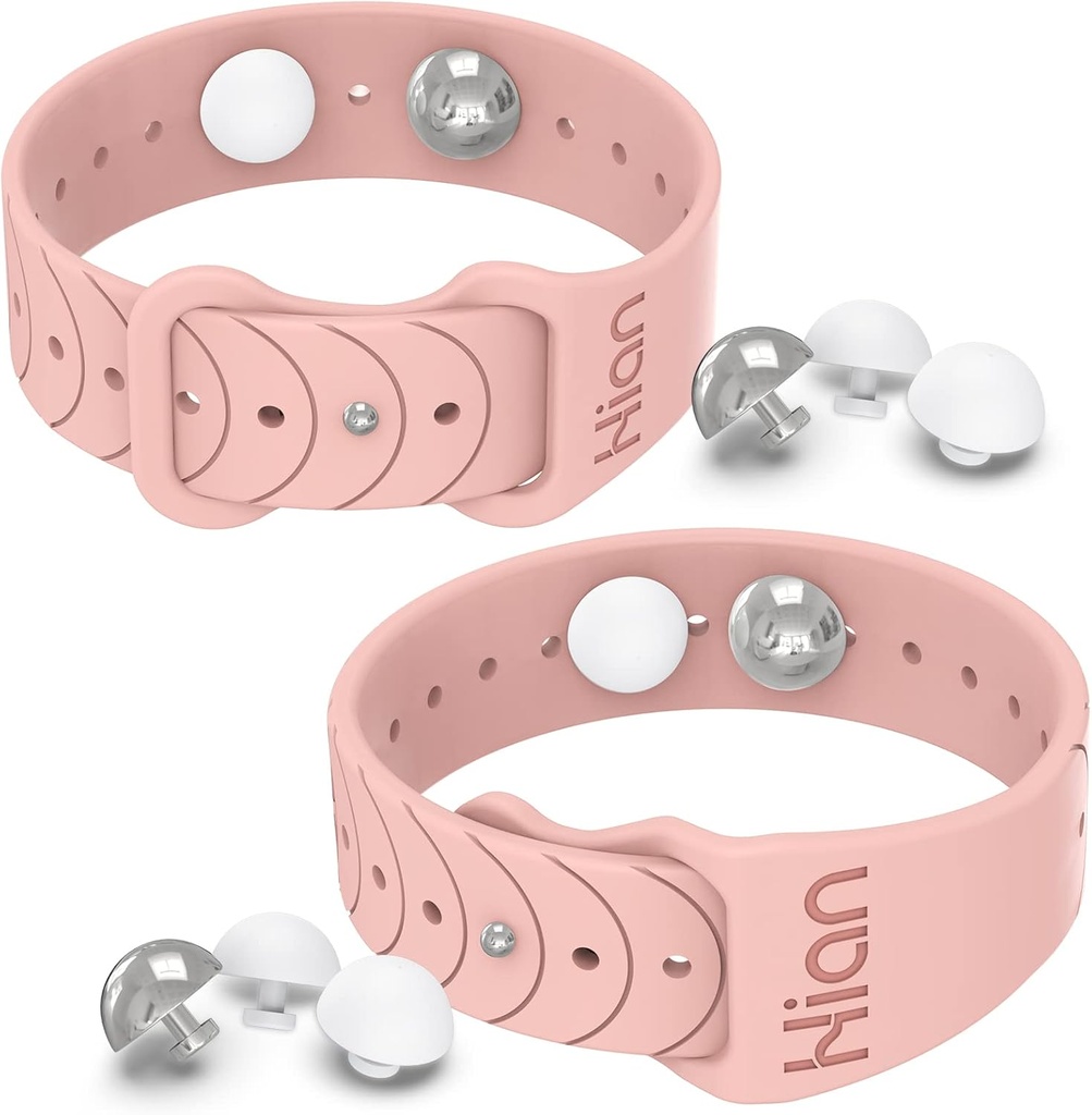Bevægelse Sygdom Bands Hav Sygdom armbånd Justerbar Acupressure Kvalme Wristband /, Naturlig Relief af Kvalme Hovedpine, Søvnløshed, Angst, Søvnhjælp, Morgensygdom, Motion Sygdom (1Pair Pink Sand