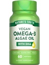 Nature 's Truth Vegan Omega 3 Softgels against 124; 60 Greve Name 124; Algae Oil Formel med DHA