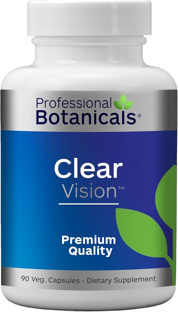 Professionel Botanicals Clear Vision Eye Vitamin - Lutein, Zeaxanthin Understøtter Eye Strain, tørre øjne, og Vision Sundhed - 90 Vegetariske kapsler