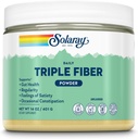 SOLARAY Triple Fiber Powder - Daily Fiber Supplement for kvinder og mænd w / Prebiotics - Gut Health, Lejlighedsvis Forstoppelse, fordøjelsessygdomme support, Unflavored, Vegan, Gluten Free, 30 Servere, 14oz